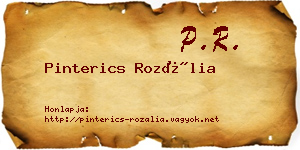 Pinterics Rozália névjegykártya