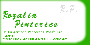 rozalia pinterics business card